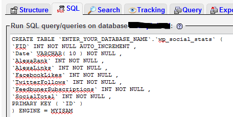Create Social Stats Table Sql Code