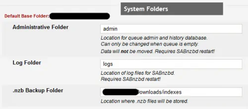 Sabnzbd System Folders
