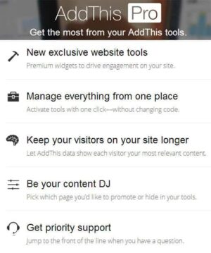 Addthis Pro Features