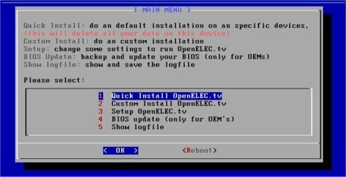 Screenshot From Openelec Install Process