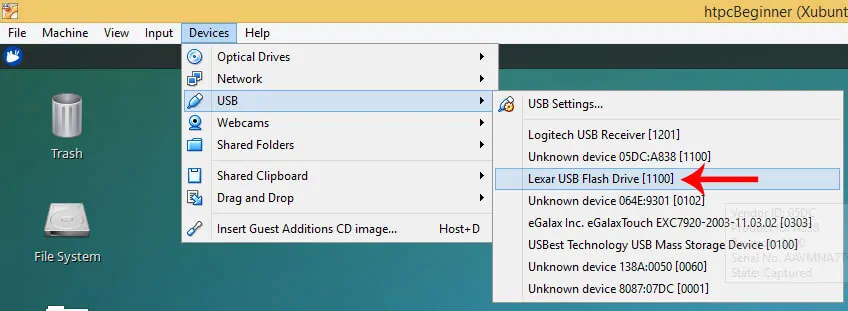 to access USB Drive VirtualBox OS? | SHB