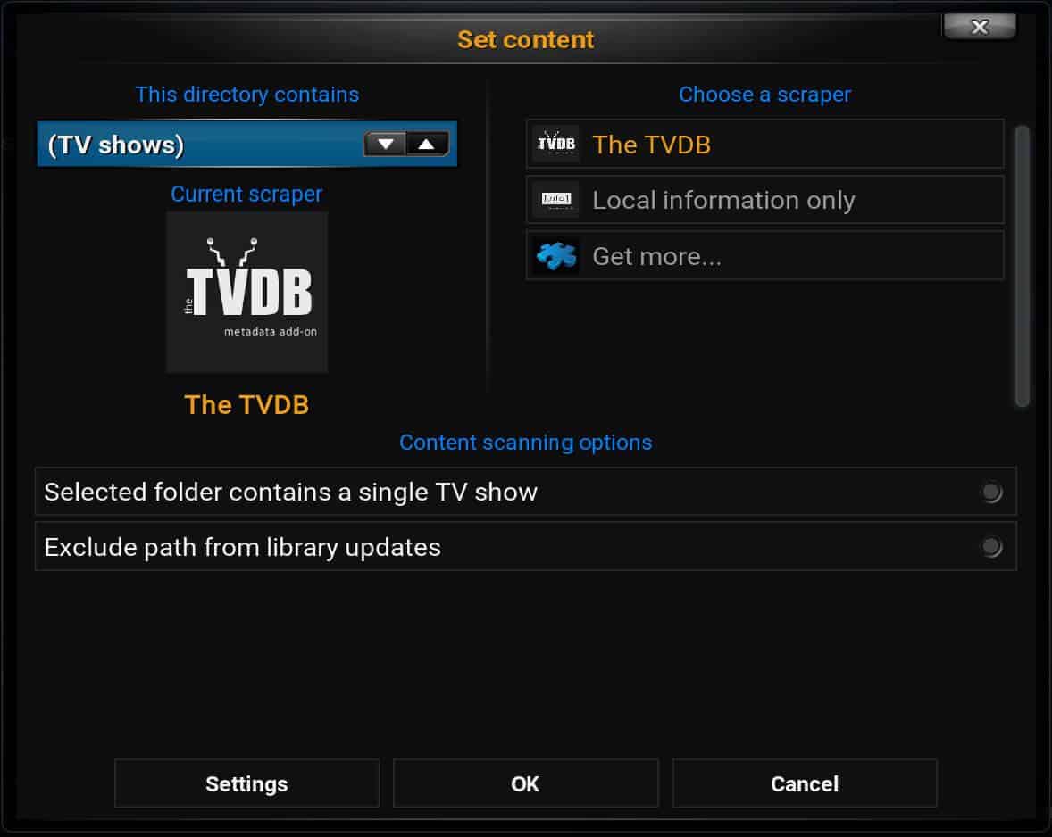best path for media locations for kodi 176