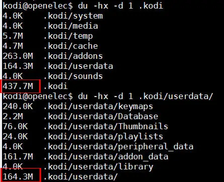 Kodi Userdata Folder Size After Cleaning Thumbnails Cache