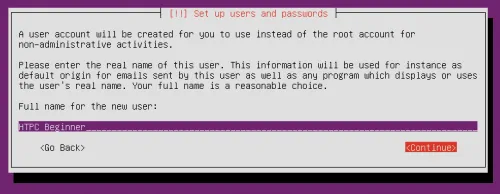 Install Ubuntu Server 1604 User Fullname