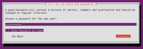 Install Ubuntu Home Server - Password