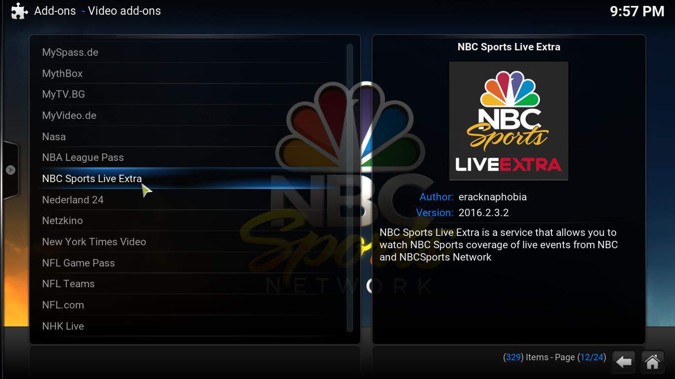 Guide How to install Kodi NBC Sports Live Extra addon SHB