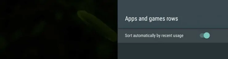 Nvidia Shield Tv Settings - Sort By Recent Usage