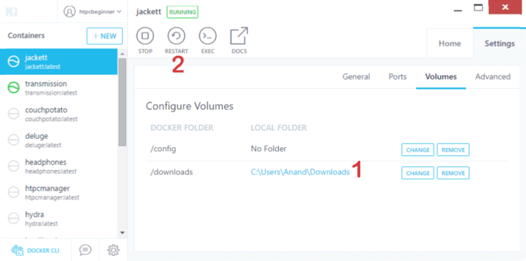 Configure Docker Volumes For Jackett
