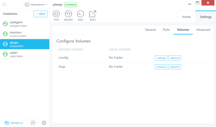 Configure Docker Volumes For Plexpy