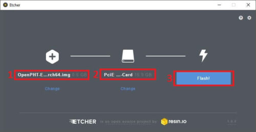 Write Openpht Image To Card Using Etcher - Odroid C2 Openpht Installation