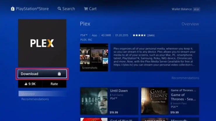 Select Download To Start Installing The Plex App - Ps4 As Plex Client