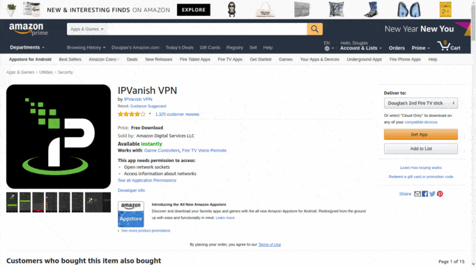 Installing Ipvanish On Amazon Fire Tv From The Amazon Website With An Amazon Account - How To Setup A Vpn On Amazon Fire Tv