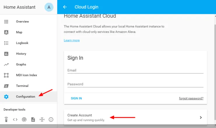 Sign Up For Or Sign In To Your Home Assistant Cloud Account