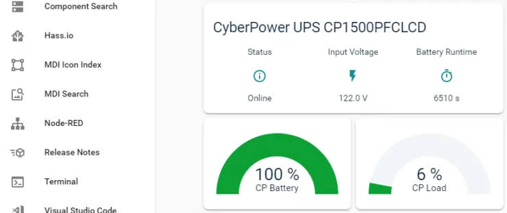 Nut Sensor On Home Assistant - Cyberpower Ups