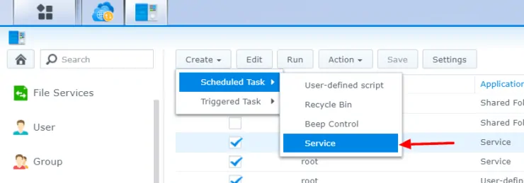 Create A Scheduled Task Service On Synology Dsm