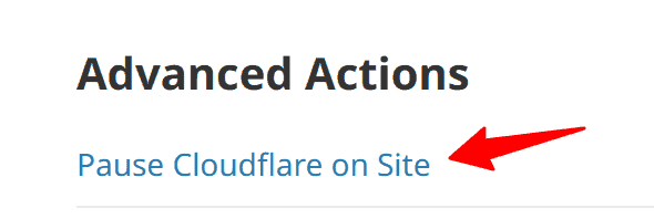Cloudflare Settings - Pause