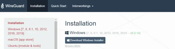 Wireguard Windows Installer
