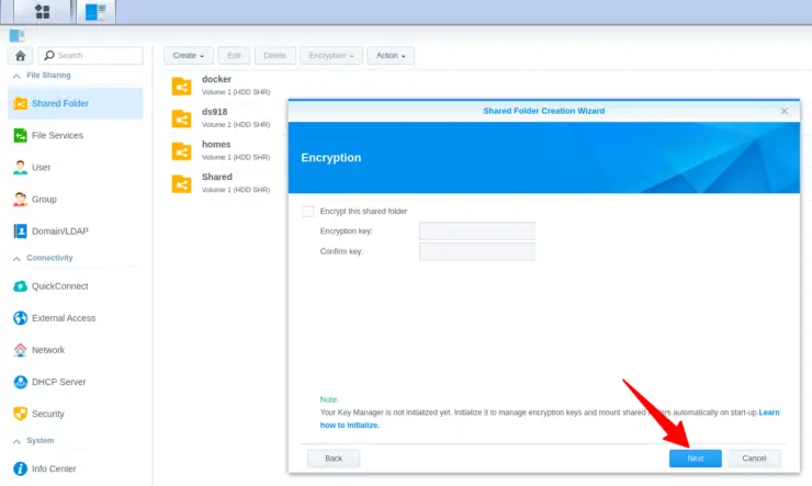 Leave The Synology Shared Folder For Proxmox Unencrypted