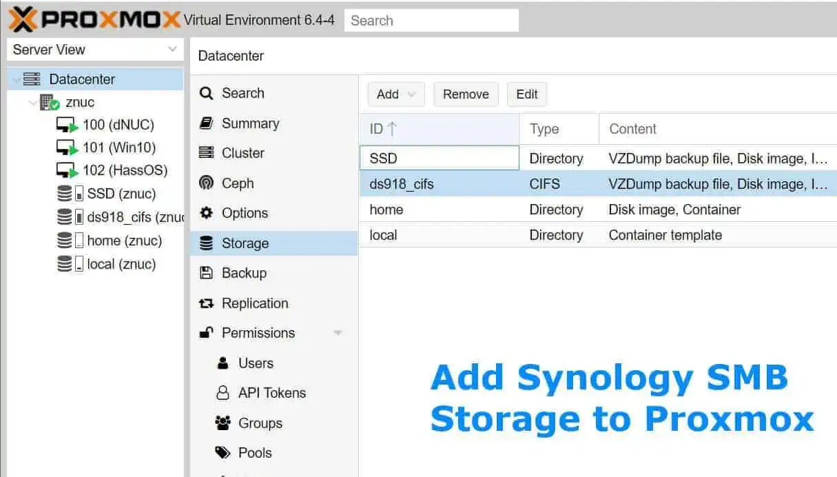 Add Synology to Proxmox for Backups: SMB/CIFS with "Mount Error" Fix