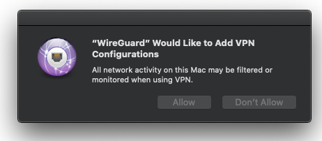 Wireguard Mac Setup Security Notification