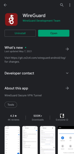 Wireguard Google Play Store