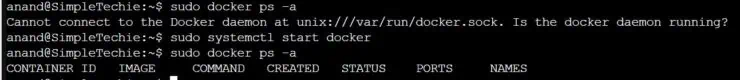 List Of Active Docker Containers