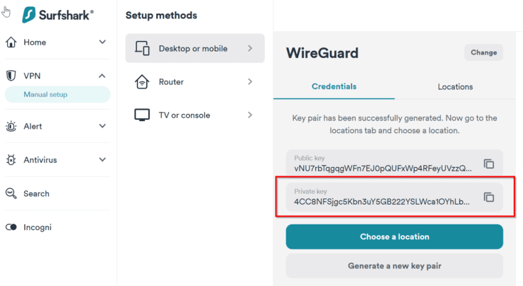Note Down The Wireguard Private Key
