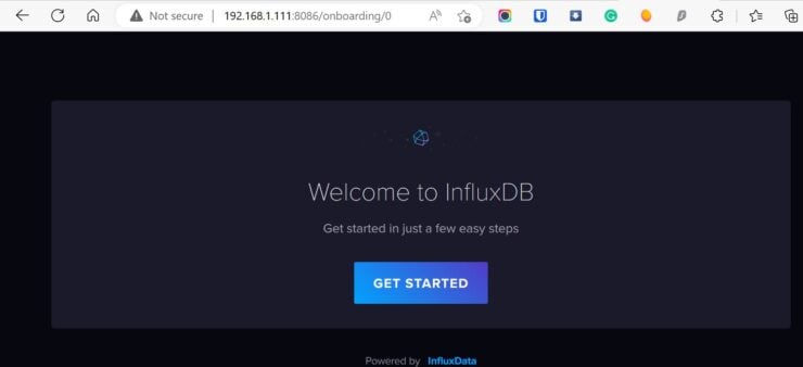 Influxdb Welcome Screen