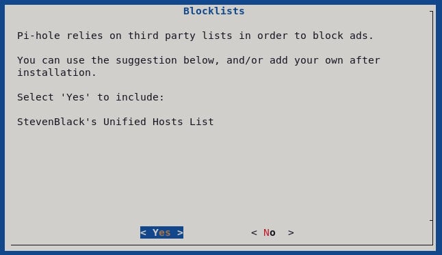 This Screen Prompts You To Setup Dns Service For Blocklists