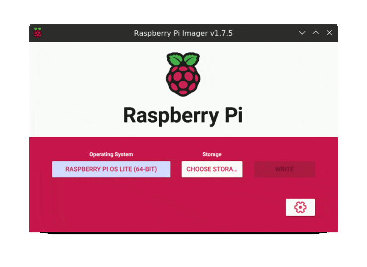 Advanced Settings Option Icon In Raspberry Pi Imager