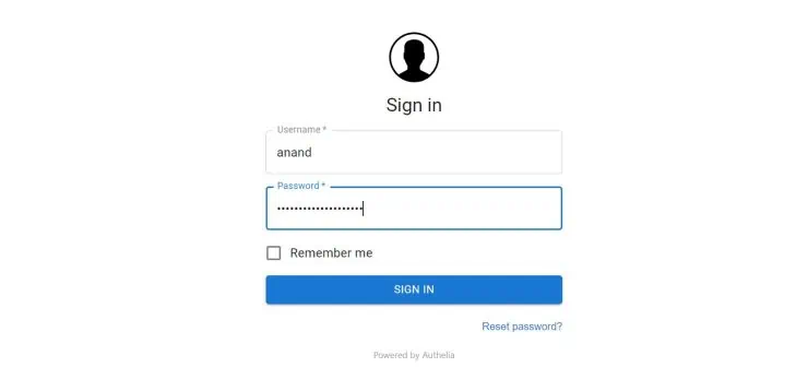 Authelia First Login