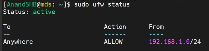 Ufw Allow Local Network