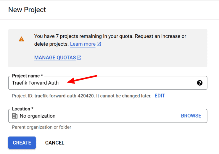Google Console - Create A New Project