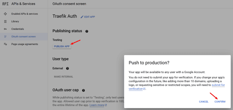 Oauth Consent Screen - Publish App To Production