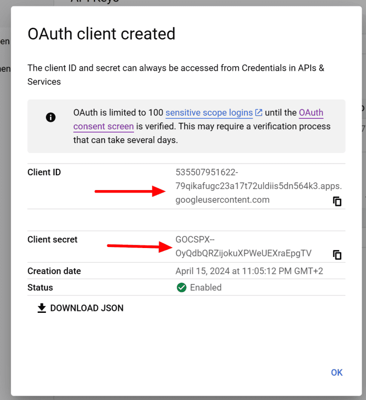 Google Oauth Client Credentials (Keep It Safe!!!)
